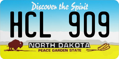 ND license plate HCL909