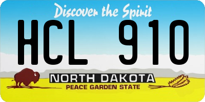 ND license plate HCL910