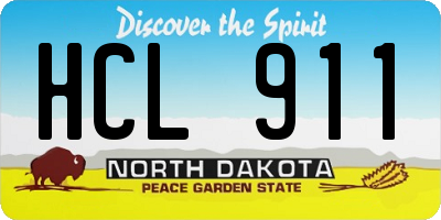 ND license plate HCL911