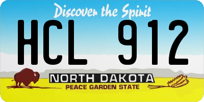 ND license plate HCL912