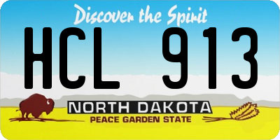 ND license plate HCL913