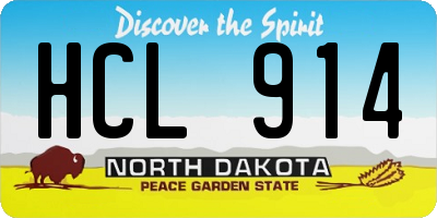 ND license plate HCL914