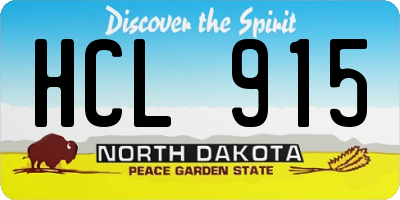 ND license plate HCL915