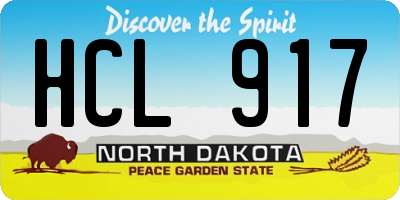 ND license plate HCL917