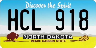 ND license plate HCL918