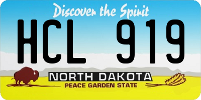 ND license plate HCL919