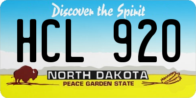 ND license plate HCL920