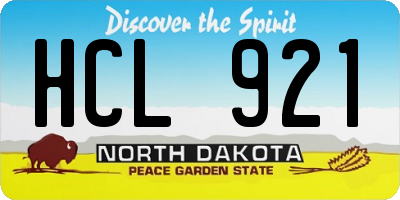 ND license plate HCL921