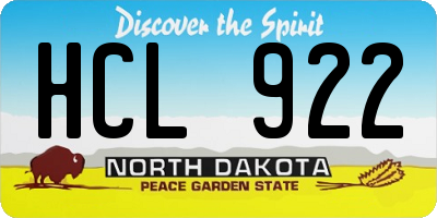 ND license plate HCL922