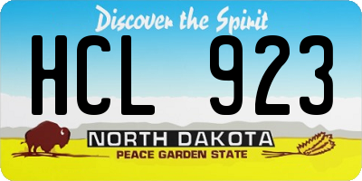 ND license plate HCL923