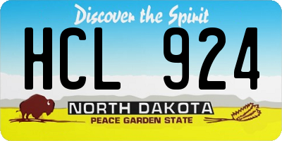 ND license plate HCL924