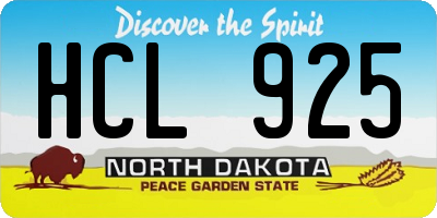 ND license plate HCL925