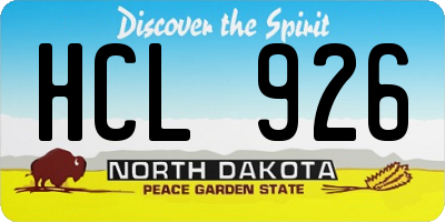 ND license plate HCL926