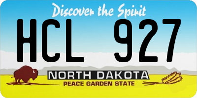 ND license plate HCL927