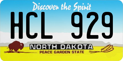 ND license plate HCL929