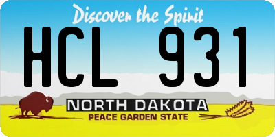 ND license plate HCL931