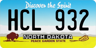 ND license plate HCL932