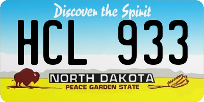 ND license plate HCL933