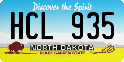 ND license plate HCL935