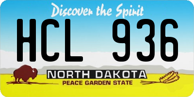 ND license plate HCL936