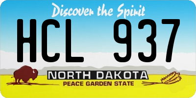 ND license plate HCL937