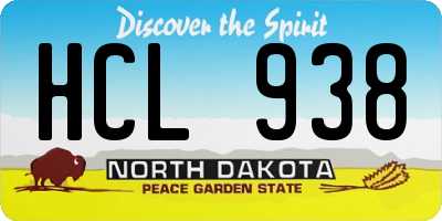 ND license plate HCL938