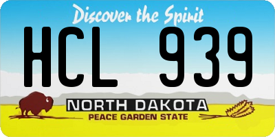 ND license plate HCL939