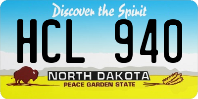 ND license plate HCL940