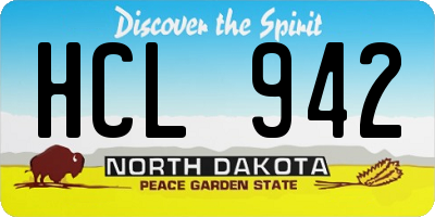 ND license plate HCL942