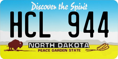 ND license plate HCL944