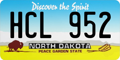 ND license plate HCL952