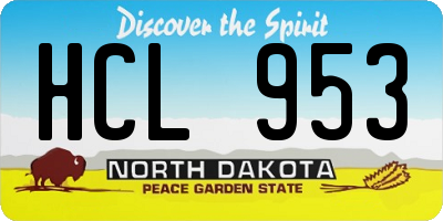 ND license plate HCL953