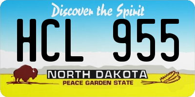 ND license plate HCL955