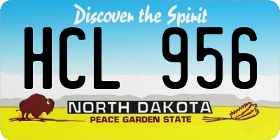 ND license plate HCL956