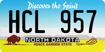 ND license plate HCL957