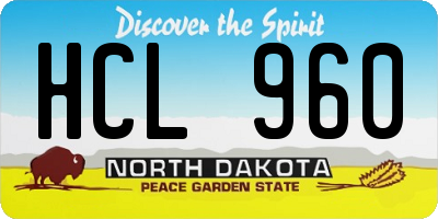 ND license plate HCL960