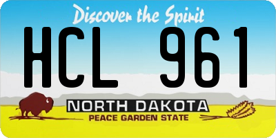 ND license plate HCL961