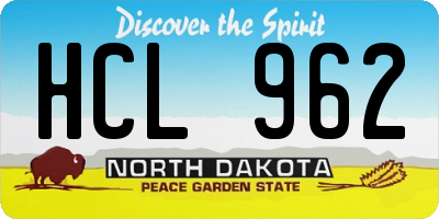 ND license plate HCL962