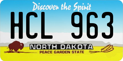 ND license plate HCL963