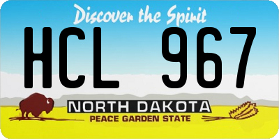 ND license plate HCL967