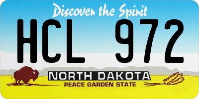 ND license plate HCL972