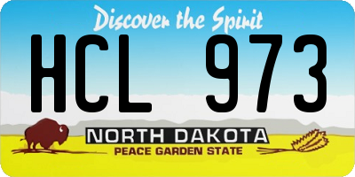 ND license plate HCL973