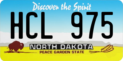 ND license plate HCL975