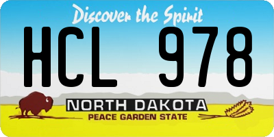 ND license plate HCL978