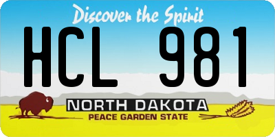 ND license plate HCL981