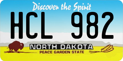 ND license plate HCL982