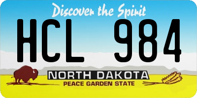 ND license plate HCL984