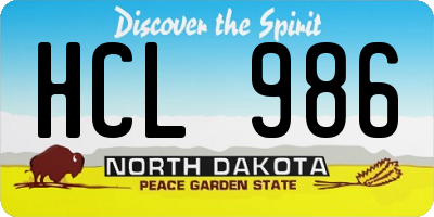 ND license plate HCL986