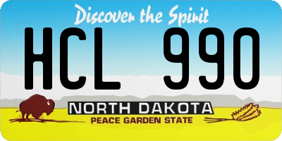 ND license plate HCL990