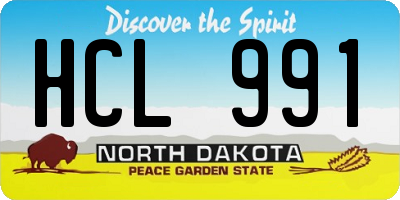 ND license plate HCL991